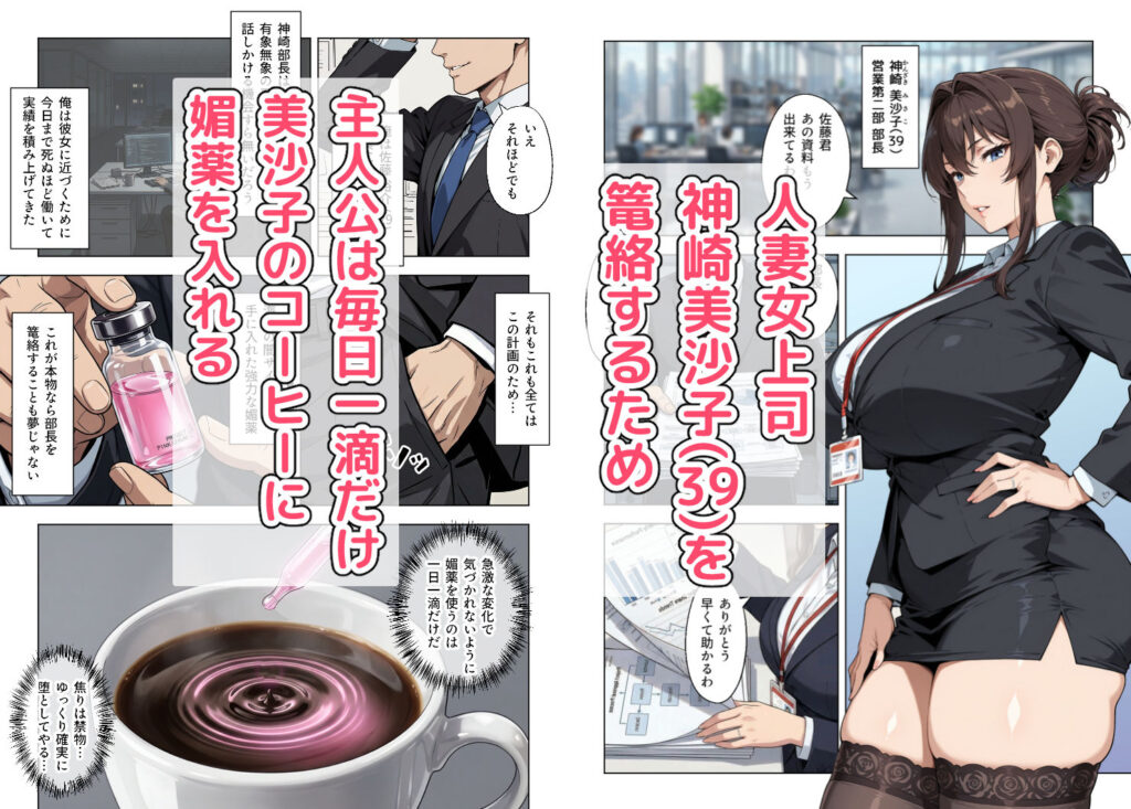 人妻女上司(39)に毎日一滴だけ媚薬を盛ってみた サンプル画像1 【ベビーリーフ工房】